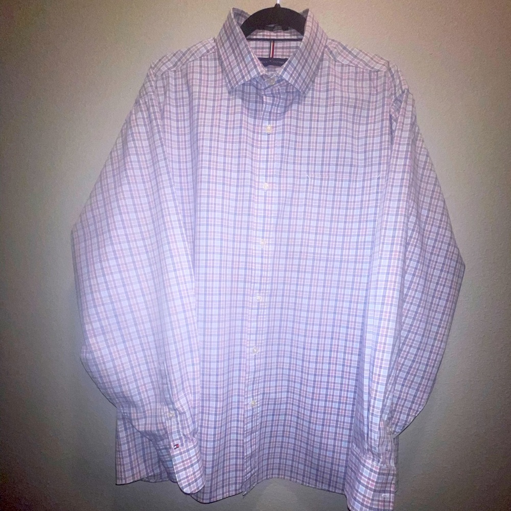 Tommy Hilfiger Regular Fit Long Sleeve Button Down Shirt XL 17-17 1/2 36/37